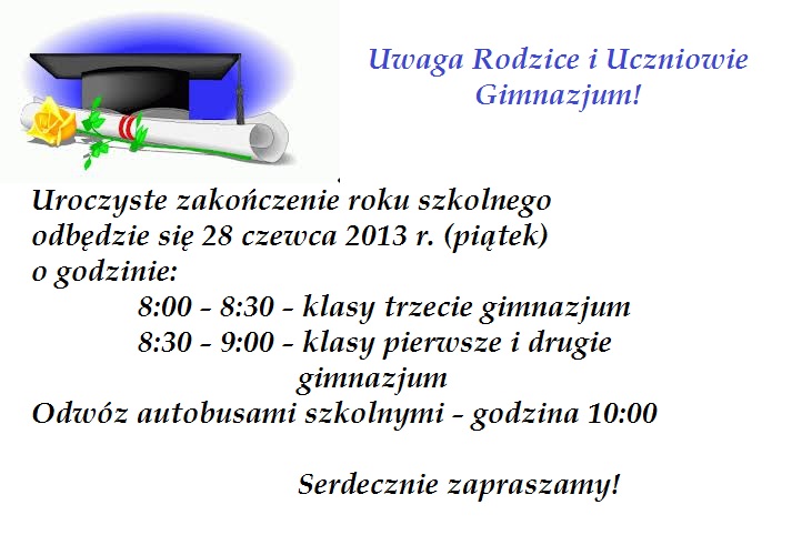 Zakończenie roku szkolnego 2012/2013