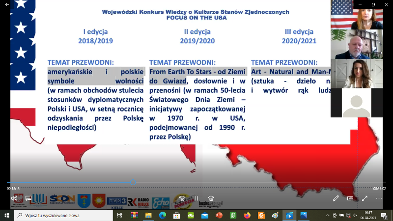 III Wojewódzki  Konkurs Wiedzy o Kulturze Stanów Zjednoczonych FOCUS ON THE USA