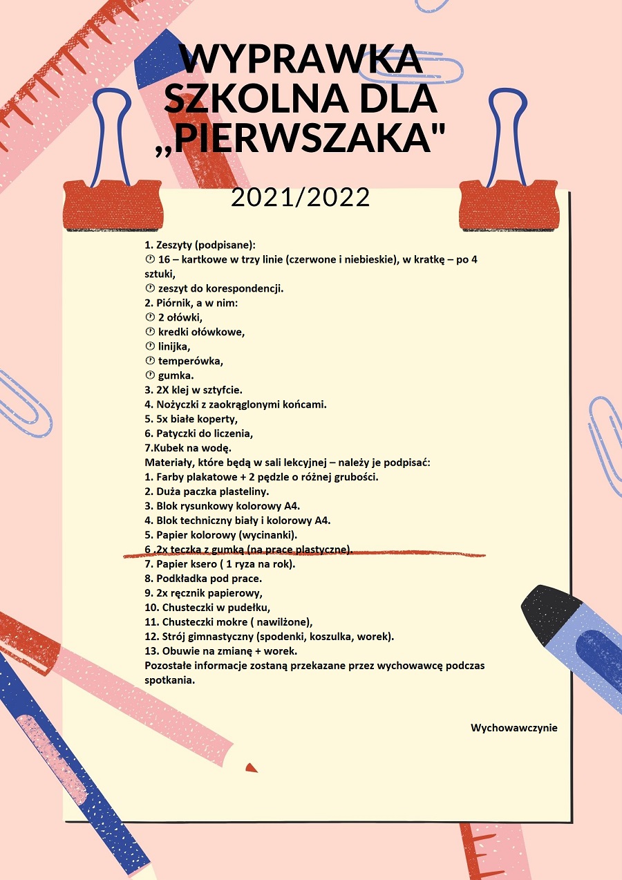 wyprawka pierwszaka